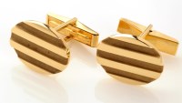 Lot 698 - Tiffany & Co: a pair of 18ct. yellow gold...