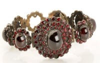 Lot 724 - A garnet bracelet, mid 19th Century, made up...