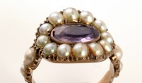 Lot 743 - An early 19th Century amethyst and pearl ring,...