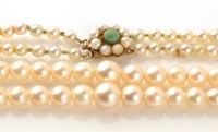 Lot 764 - A double row cultured pearl necklace, the...