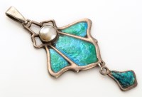 Lot 765 - An Arts & Crafts silver, enamel and pearl...