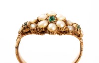 Lot 770 - A mid 19th Century emerald and pearl ring, the...