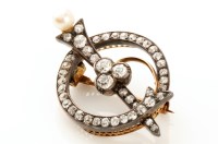 Lot 784 - A late 19th Century diamond and cultured pearl...