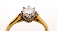 Lot 792 - A single stone diamond ring, the brilliant cut...