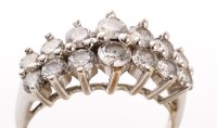 Lot 833 - A fourteen stone diamond ring, the brilliant...