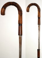 Lot 931 - A late 19th Century bamboo sword stick, the...