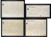 Lot 996 - A set of four 19th Century indentures, of...