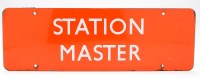 Lot 1006 - A British Railways 'Station Master' sign, in...