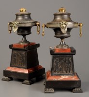 Lot 1040 - A pair of early 20th Century garnitures, in...