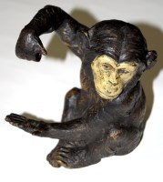 Lot 1042 - An early 20th Century bronze monkey, later...