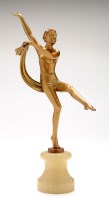 Lot 1045 - An Art Deco style metal figure of a woman...
