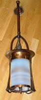 Lot 1054 - An Art Nouveau copper ceiling light fitting,...