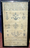 Lot 1062 - An early 19th Century needlework sampler, with...