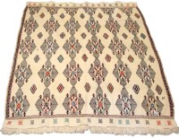 Lot 1100 - A Kilim wall hanging, decorated with geometric...