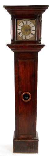 Lot 1140 - An oak thirty hour longcase clock, late...