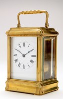 Lot 1146 - A late 19th Century brass carriage clock, the...