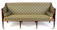 Lot 1149 - A late George III mahogany three-seat sofa,...