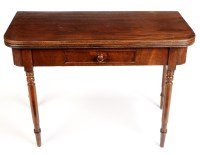 Lot 1153 - A late Georgian mahogany D-shaped folding top...