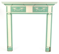 Lot 1157 - A green and white painted softwood Adams style...