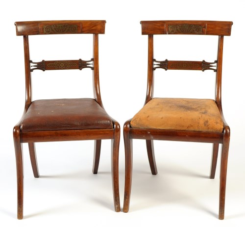 Lot 1162 - A set of four Regency mahogany dining chairs,...