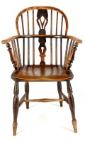 Lot 1166 - A Windsor low back armchair, with central...