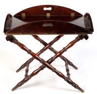 Lot 1175 - A butler's mahogany tray, with folding sides...