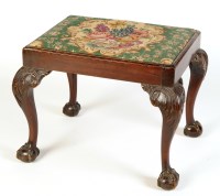 Lot 1184 - A mahogany rectangular-shaped stool, the...