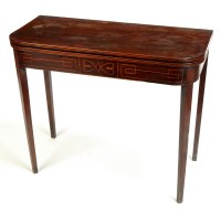 Lot 1185 - A late Georgian rectangular mahogany tea table,...