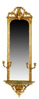 Lot 1187 - A late 19th Century gilt gesso wall mirror,...