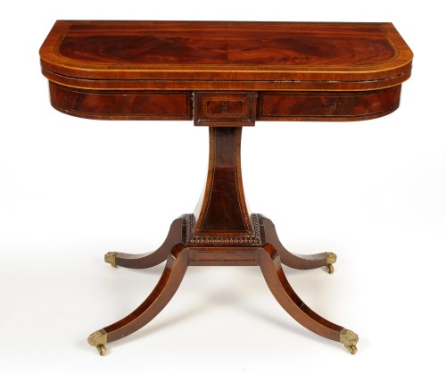 Lot 1196 - A Regency style mahogany card table by...