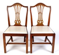 Lot 1202 - A set of six Hepplewhite design mahogany...