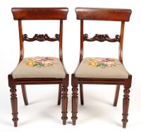 Lot 1212 - A set of six William IV mahogany dining chairs,...