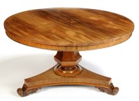 Lot 1233 - An early Victorian rosewood circular-shaped...