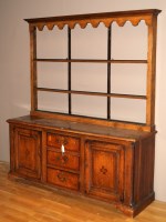 Lot 1240 - An 18th Century oak dresser, the associated...