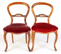 Lot 1261 - A set of six Victorian rosewood balloon-back...