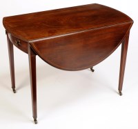 Lot 1262 - A late George III mahogany Pembroke table,...