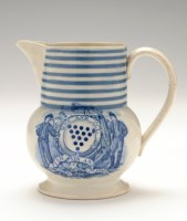 Lot 59 - Pearlware 'Marine' and 'Cornish' blue and...