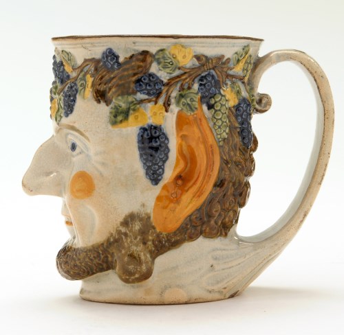 Lot 78 - Prattware Bacchus mug, late 18th/early 19th...