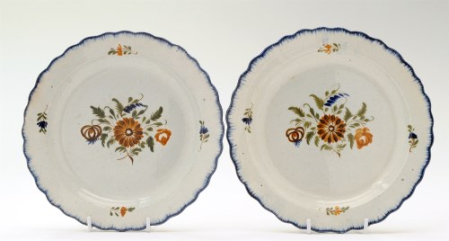 Lot 80 - Two similar Prattware dishes, late 18th/early...