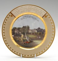 Lot 92 - Porcelain plate with painted scene of 'Hampton...