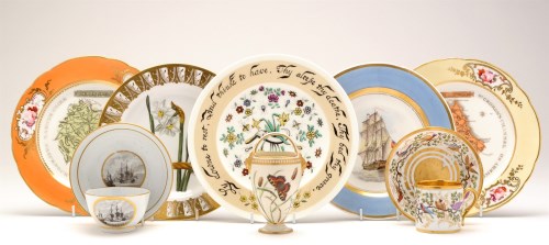 Lot 98 - Pair of bone china plates with maps of South...