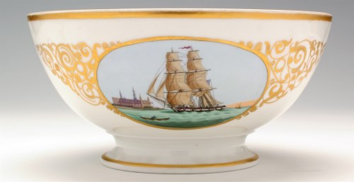Lot 103 - Bone china 'Elsinore Marine' bowl, painted...