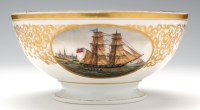 Lot 104 - Bone china 'Elsinore Marine' bowl, painted...