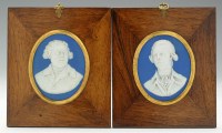 Lot 115 - Wedgwood blue Jasper ware portrait medallion...