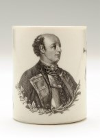 Lot 122 - Worcester printed ''Marquess of Granby'' mug,...