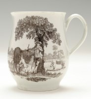 Lot 133 - Worcester printed mug, of baluster shape with...