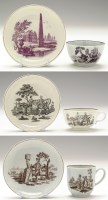 Lot 134 - Worcester printed cup and saucer, with 'The...