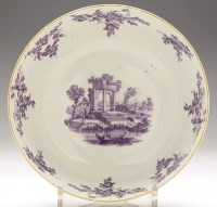 Lot 136 - Large Worcester lilac printed bowl, with...