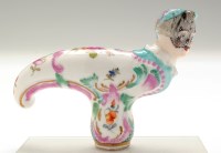 Lot 165 - German porcelain cane handle, with Frauenkopf...