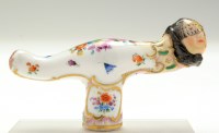 Lot 167 - German porcelain cane handle, with Frauenkopf...
